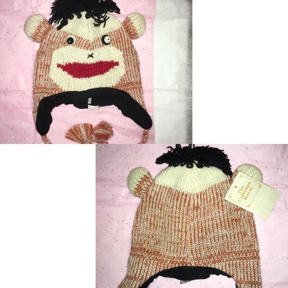 Warm Cozy 100% Wool Knit Monkey Pilot Winter Hat - Picture 2 of 2